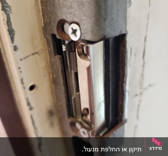 מנעול דלת מתכת עם ברגים
